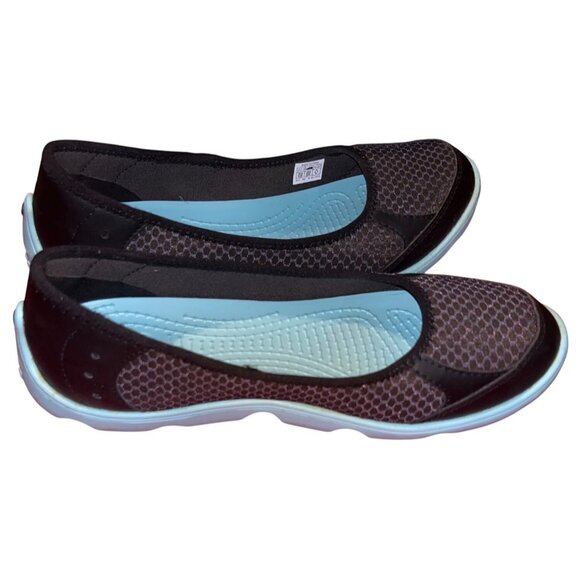 Pre-Loved Crocs Duet Busy Day Ballet Flats W Black & Blue Relaxed Fit - Picture 4 of 14